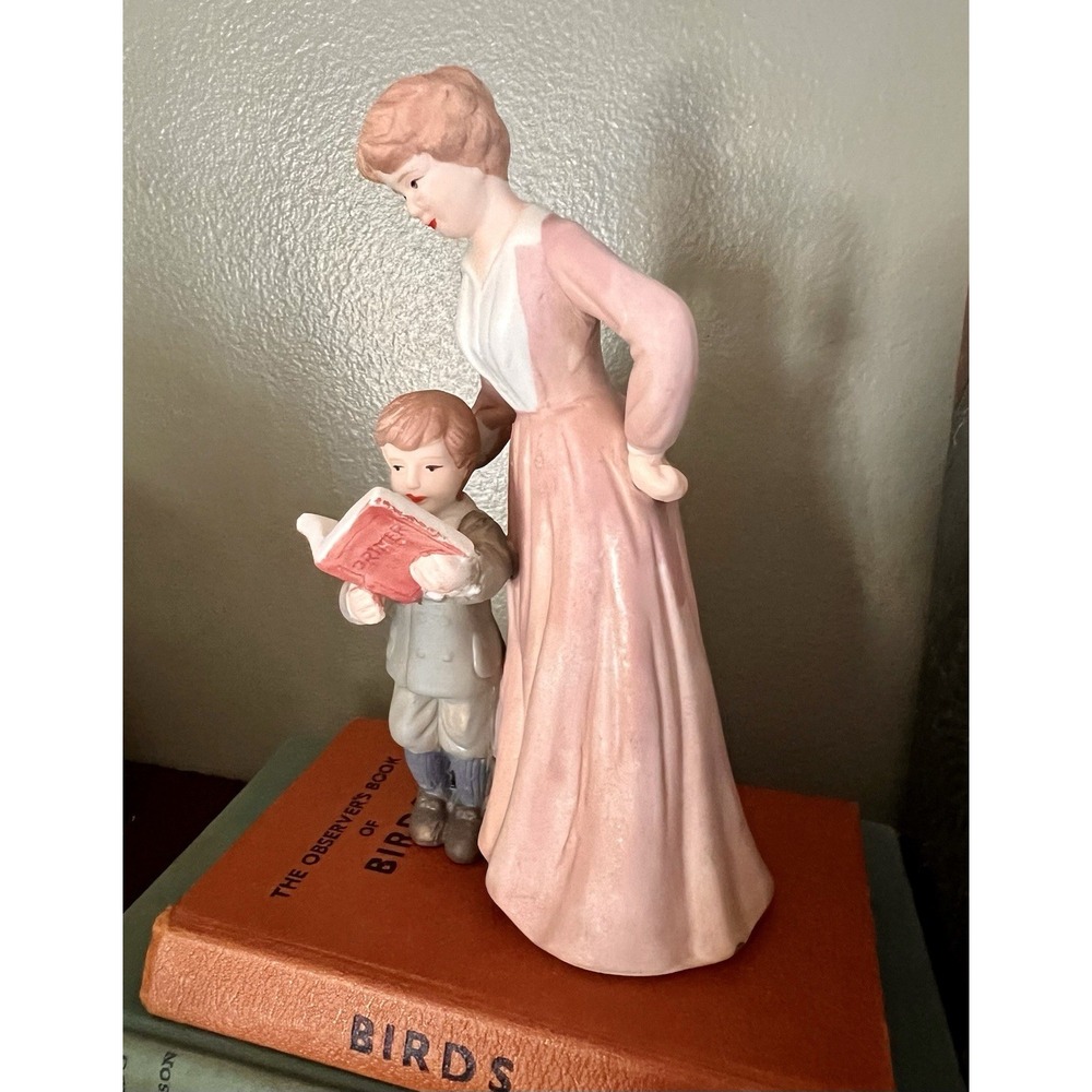 Figurine Enesco Treasured Memories Teacher Pupil 1985 Porcelain Vintage Decor - Picture 5 of 6